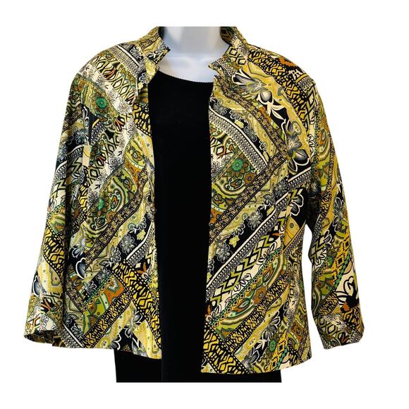 American Vintage 90's Vibrant Patterned Suit Jacket - XL - Picture 2 of 12